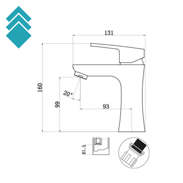 Baterija za lavabo ST2562 - crna TC