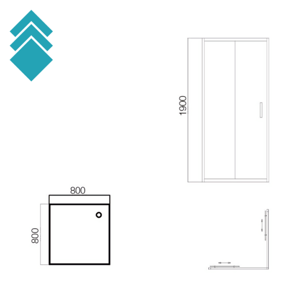 BR2806cg Tuš kabina 80x80 sa hrom okvirom - bez kadice GL tc