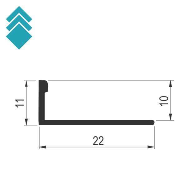 Aluminijumska lajsna ravni ger 10s-197 GL tc