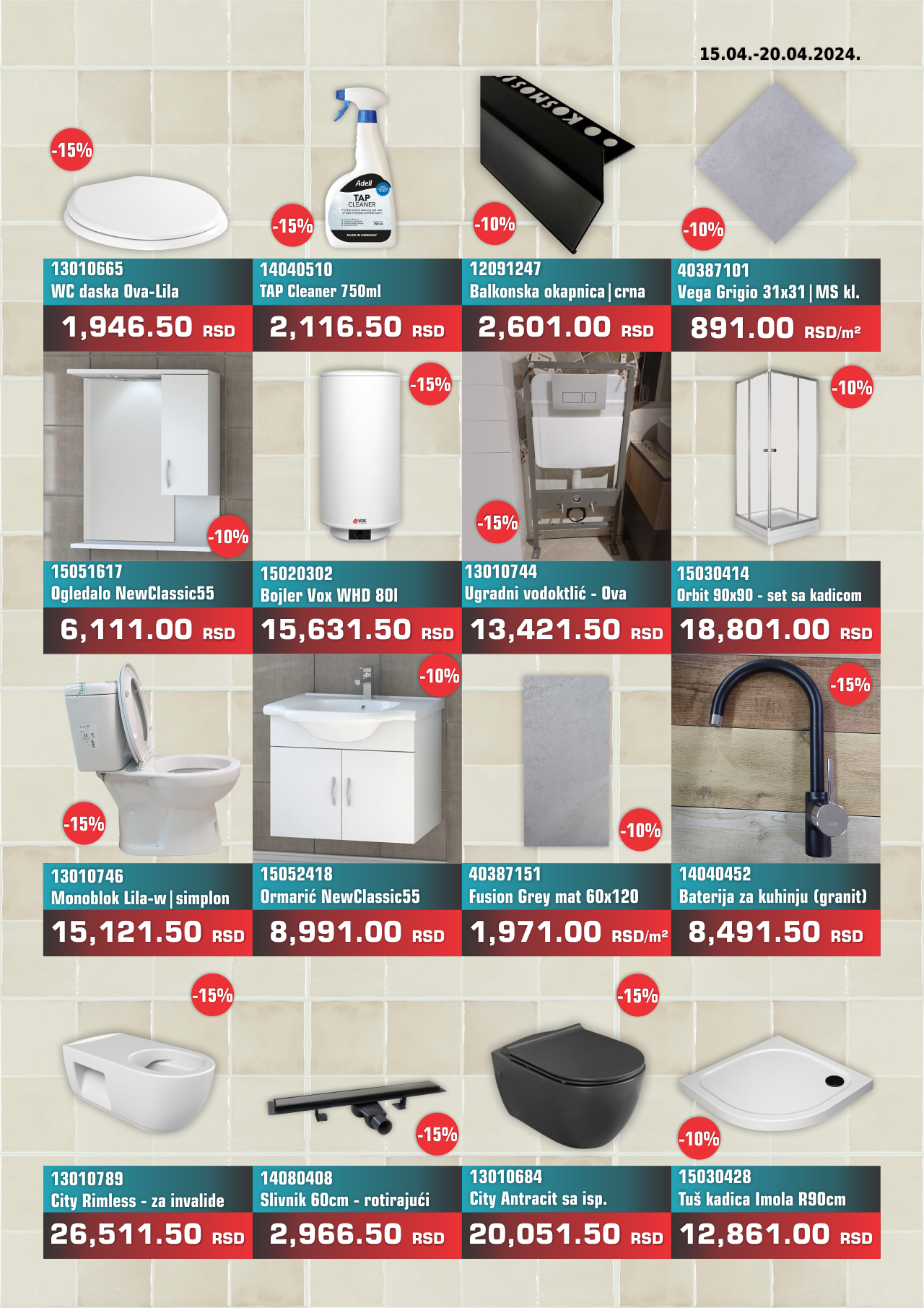 Nedeljna Akcija 15 apr - 20 apr 2024