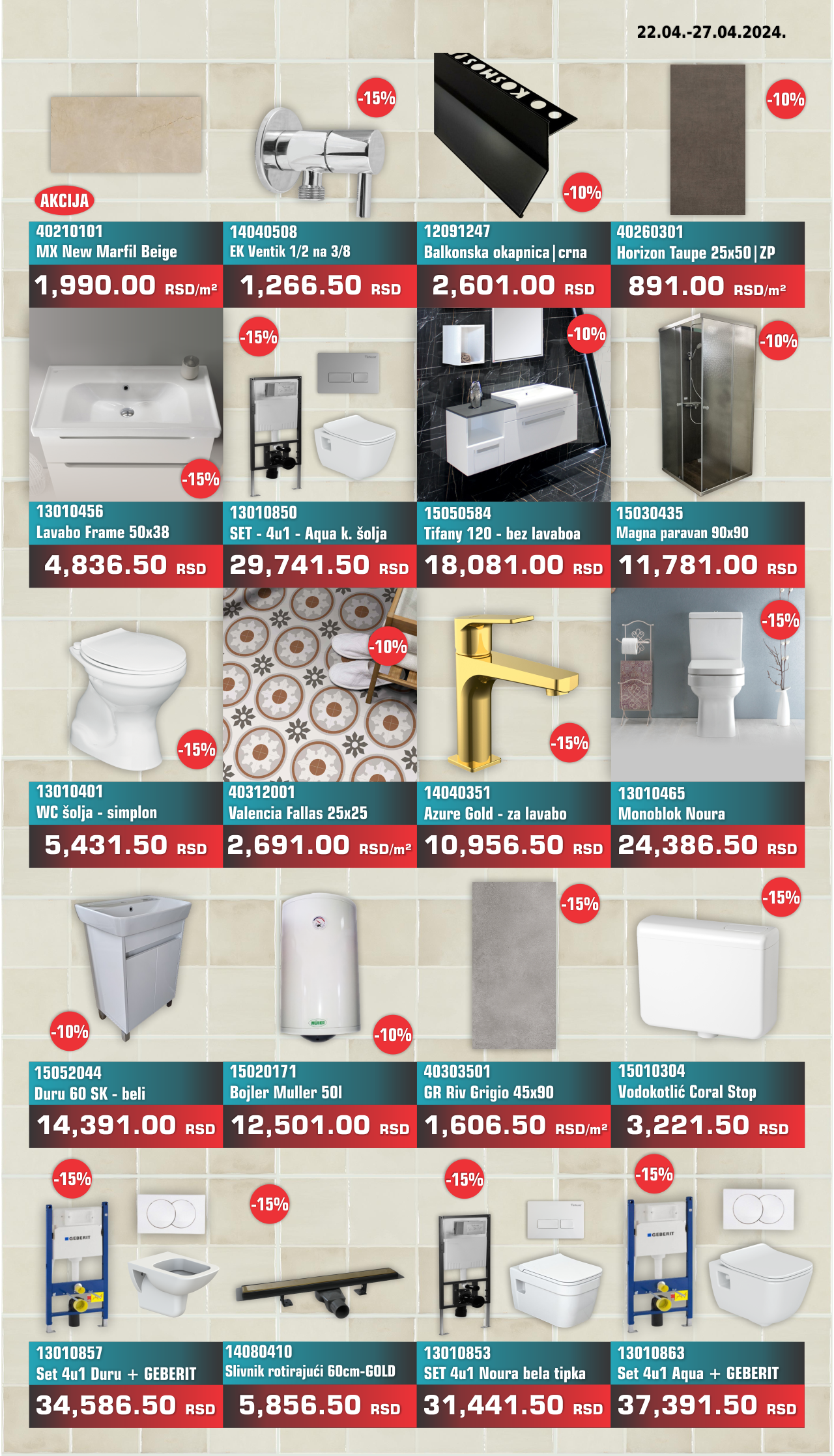 Nedeljna Akcija 22 apr - 27 apr 2024