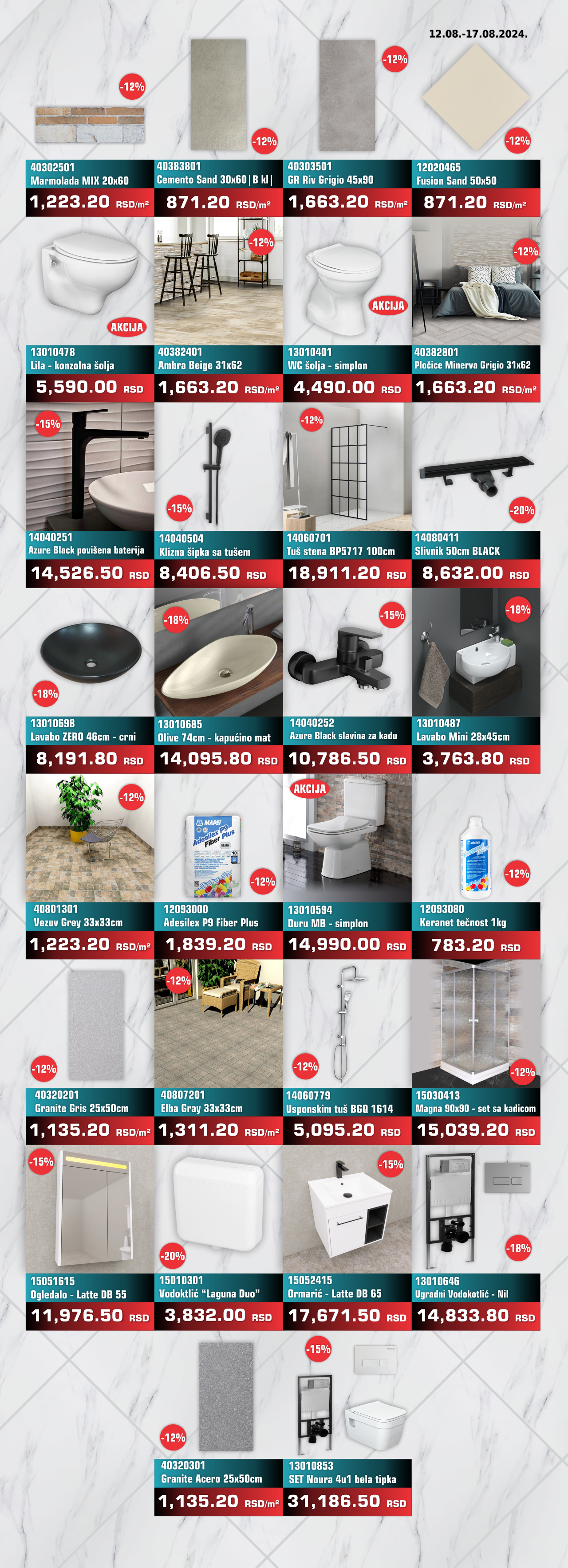 Nedeljna Akcija od 12 avgusta do 17 avgusta