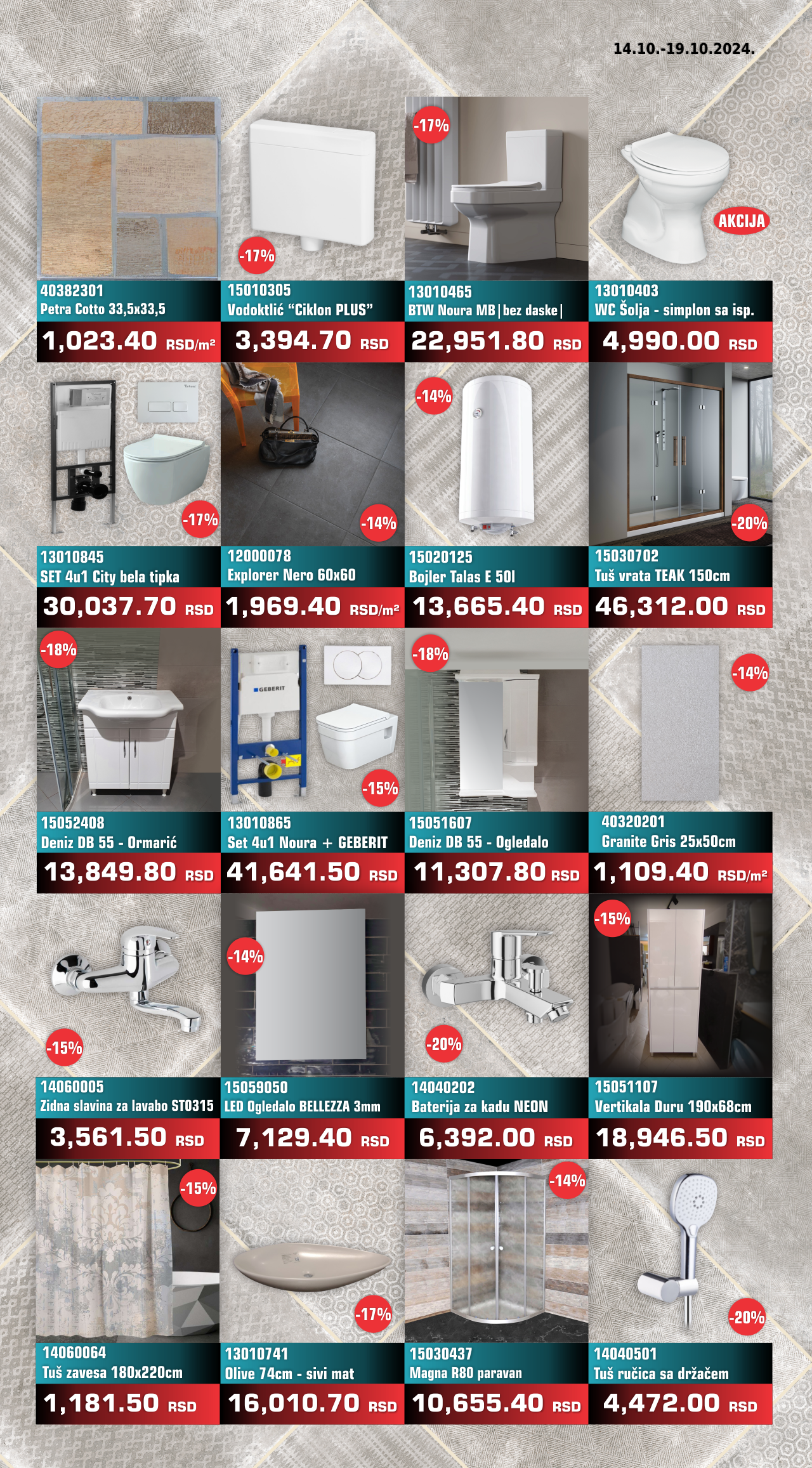 Nedeljna Akcija od 14. oktobra do 19. oktobra