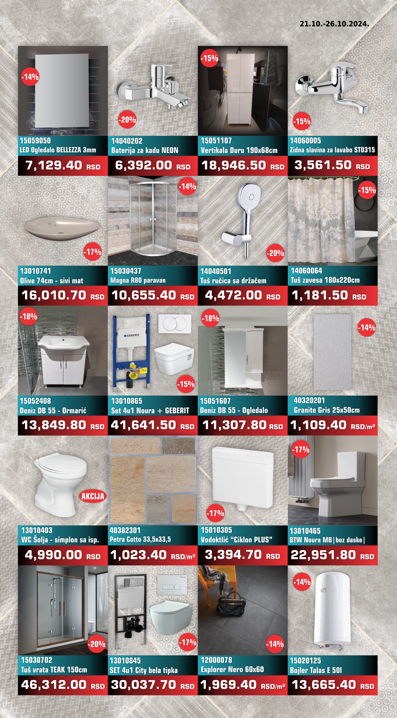 Nedeljna Akcija od 21. oktobra do 26. oktobra