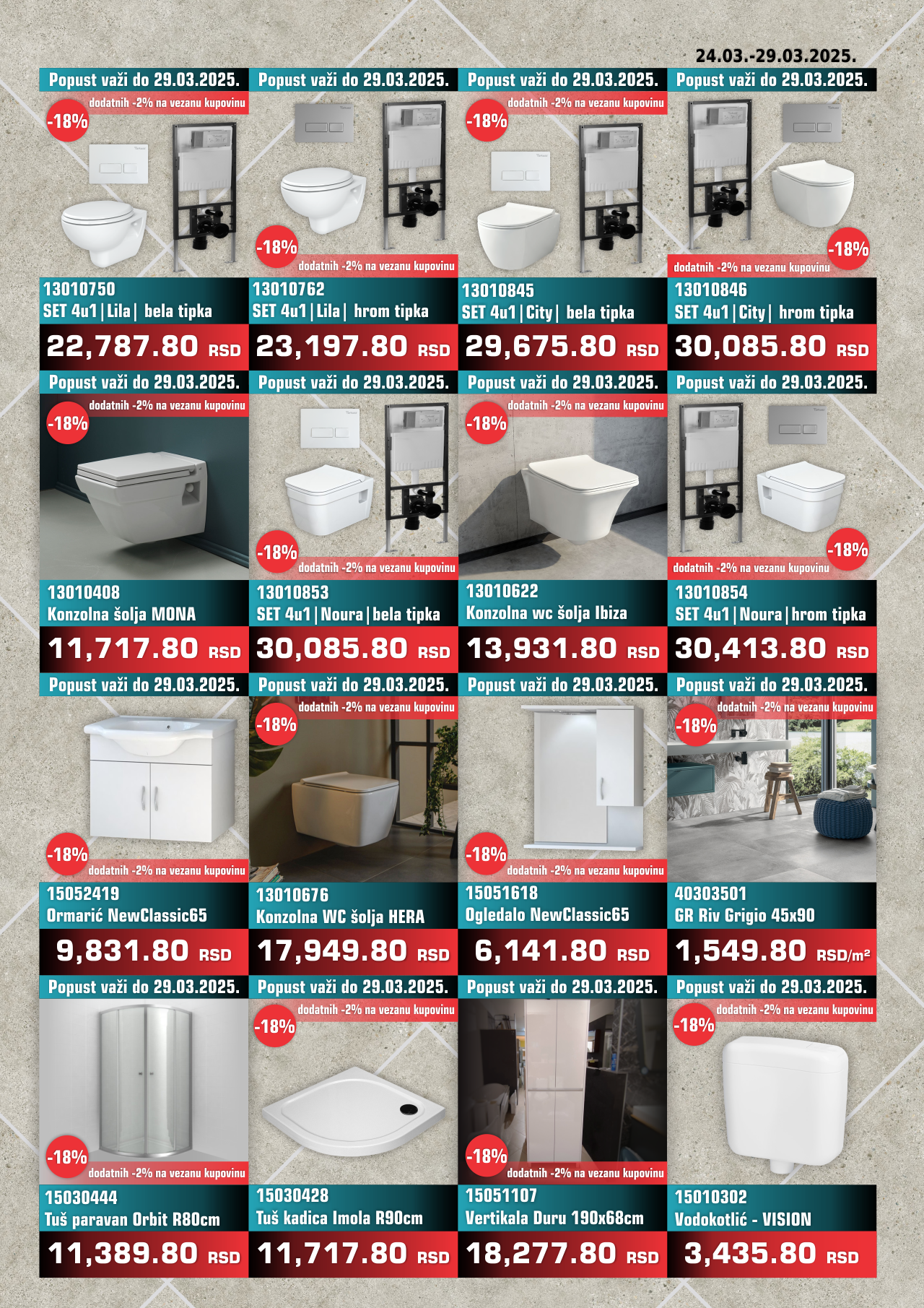 Nedeljna Akcija od 24. marta do 29. marta