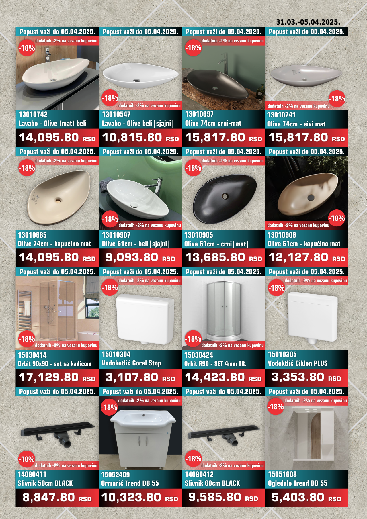 Nedeljna Akcija od 31. marta do 05. aprila