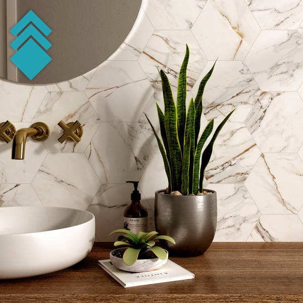 Calacatta Gold Hex 20x24cm (granitne) heksagone podne pločice GL