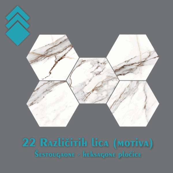 Calacatta Gold Hex 20x24cm (granitne) heksagone podne pločice v02