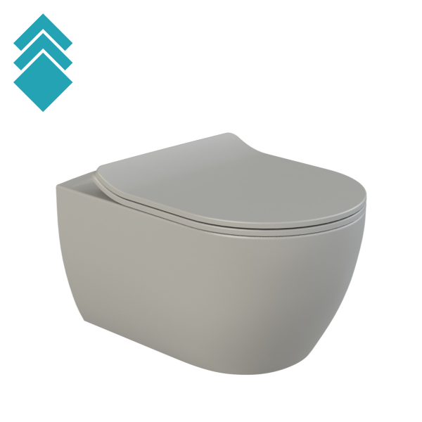 City (rimless) Grey - konzolna WC Šolja bez WC Daske u sivoj boji GL