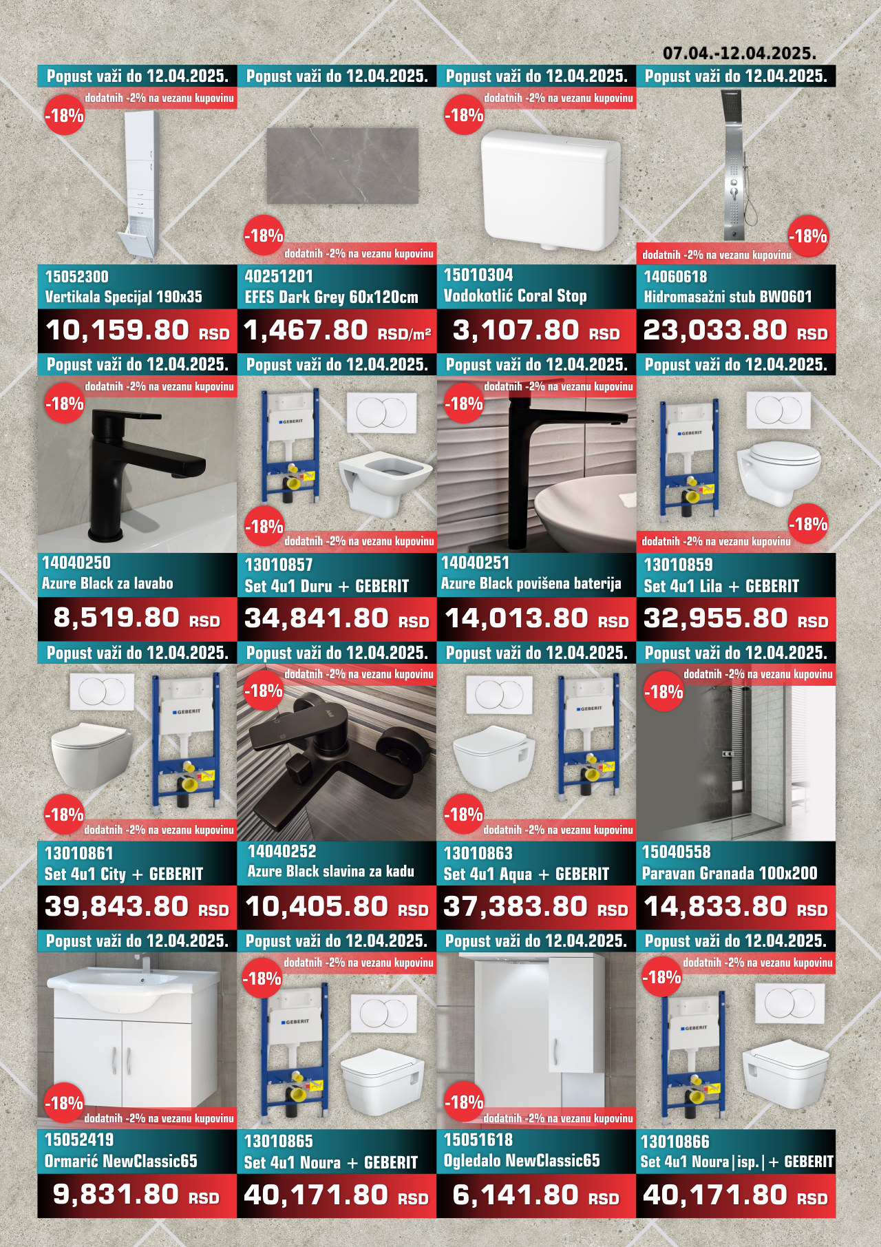 Nedeljna Akcija od 07. aprila do 12. aprila