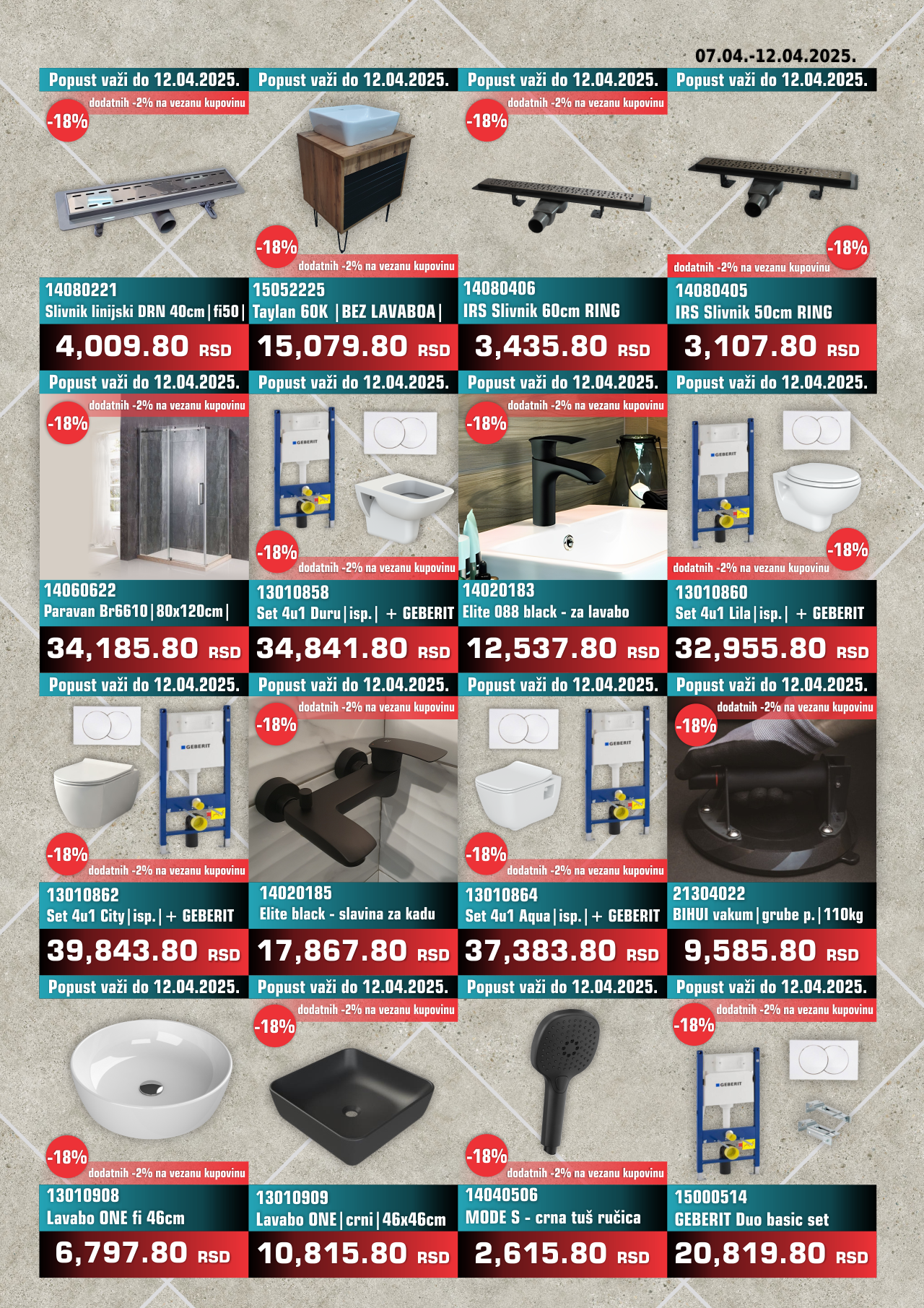 Nedeljna Akcija od 07. aprila do 12. aprila