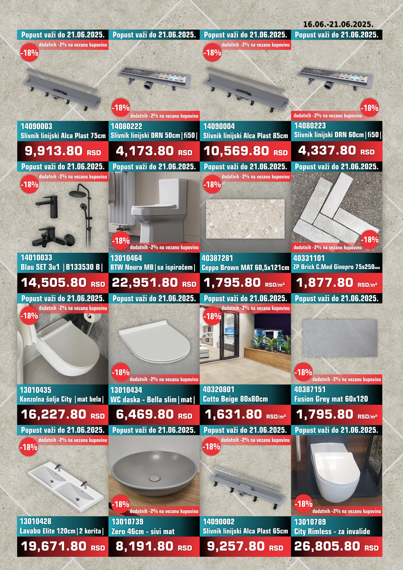 Nedeljna Akcija od 16. juna do 21. juna