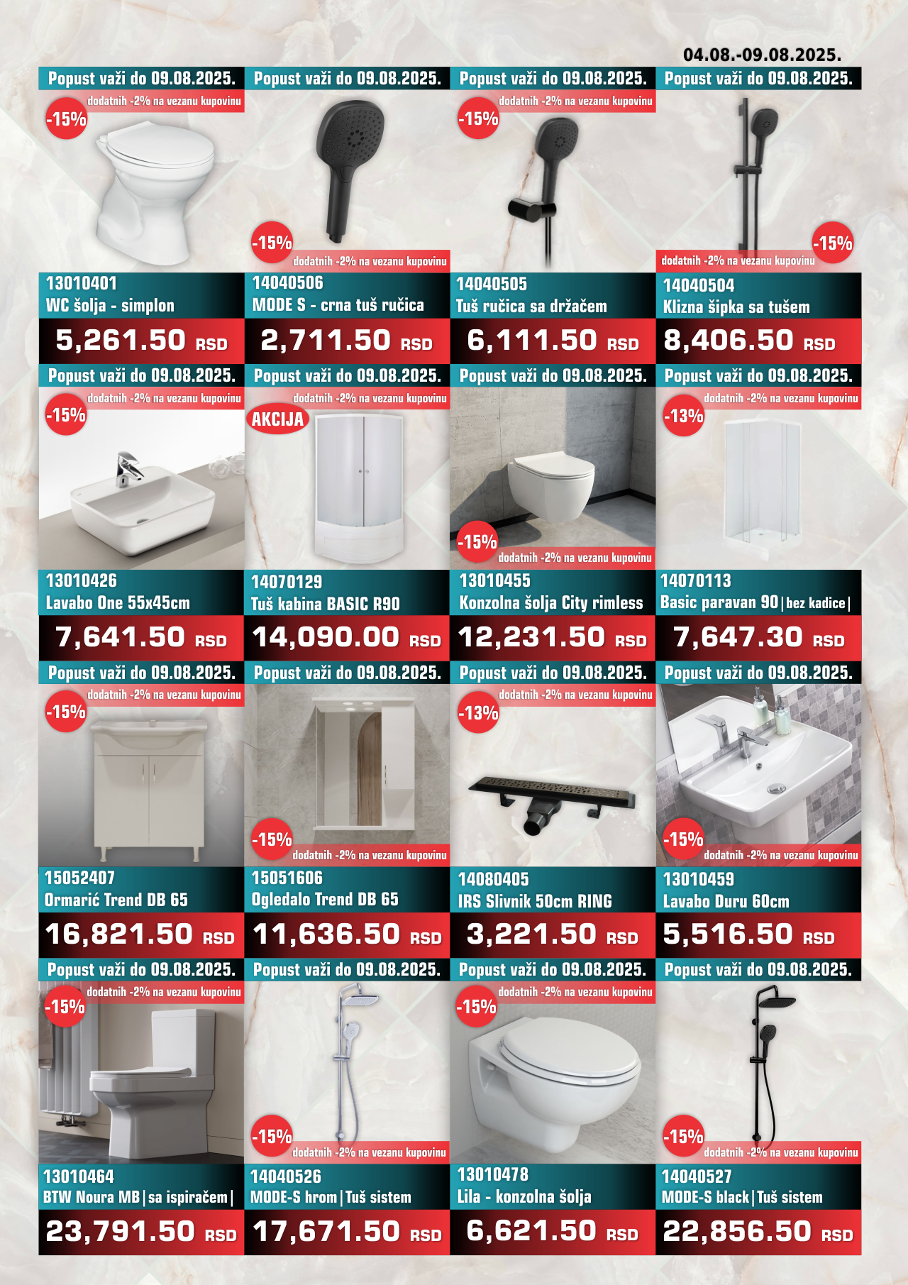 Nedeljna Akcija od 04. avgusta do 09. avgusta