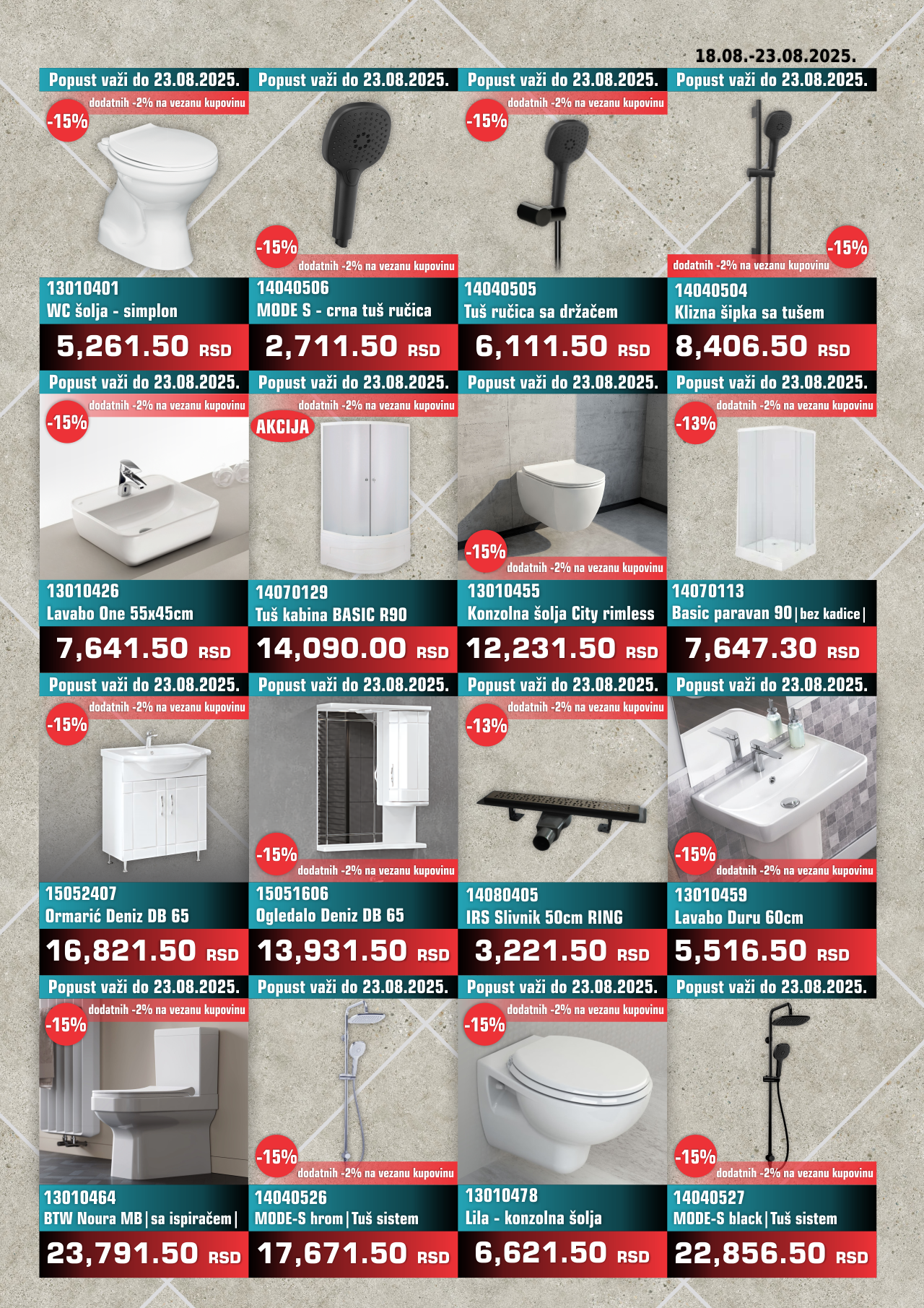 Nedeljna Akcija od 18. avgusta do 23. avgusta