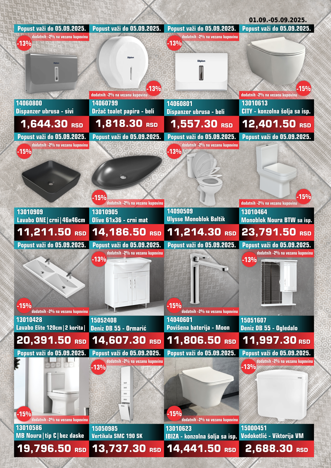 Nedeljna Akcija od 01. septembra do 05. septembra