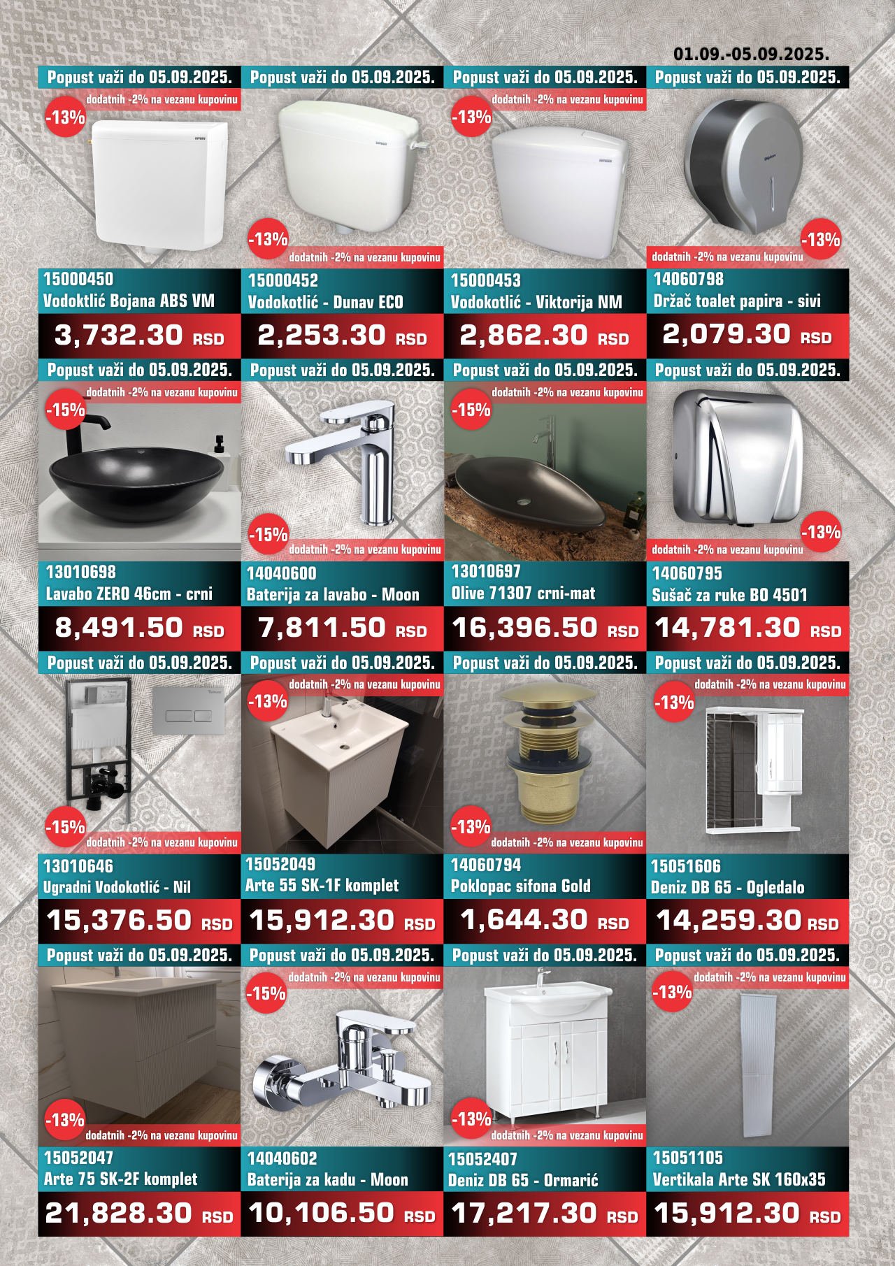 Nedeljna Akcija od 01. septembra do 05. septembra