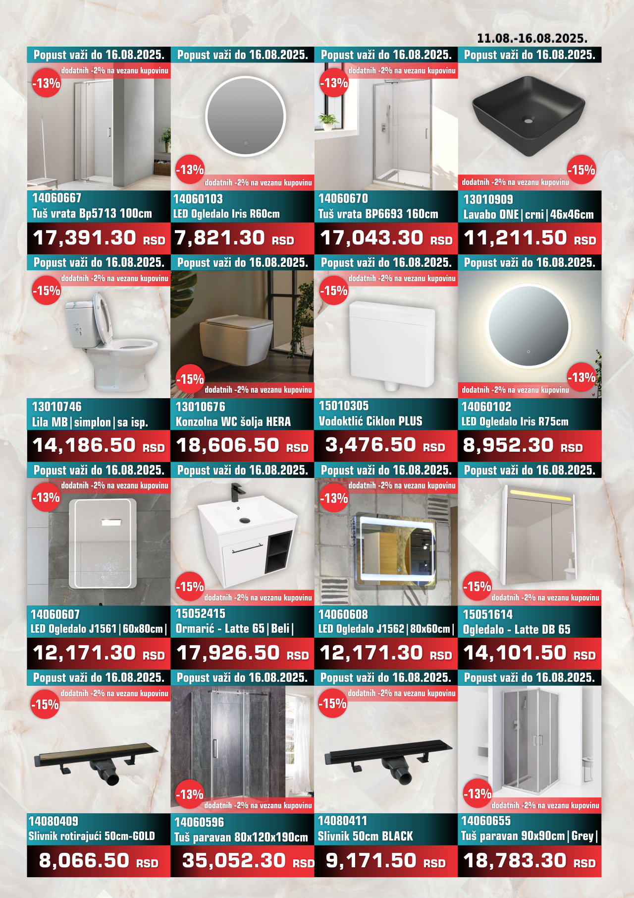 Nedeljna Akcija od 11. avgusta do 16. avgusta