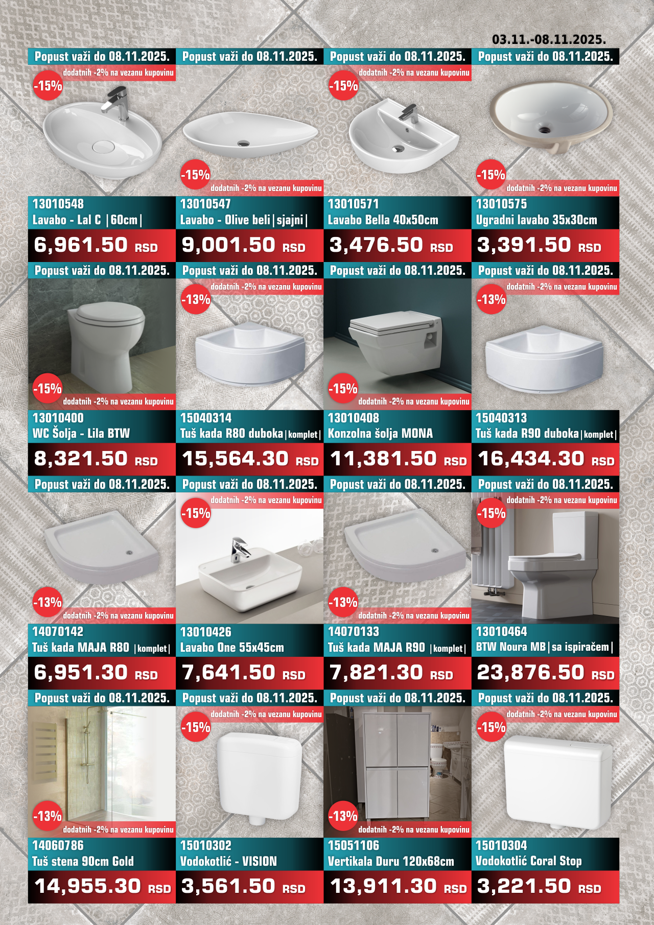 Nedeljna Akcija od 03. novembra do 08. novembra